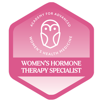 AAWHM Certified Women’s Hormone Therapy Specialist — verified digital badge from the Academy for Advanced Women’s Health Medicine